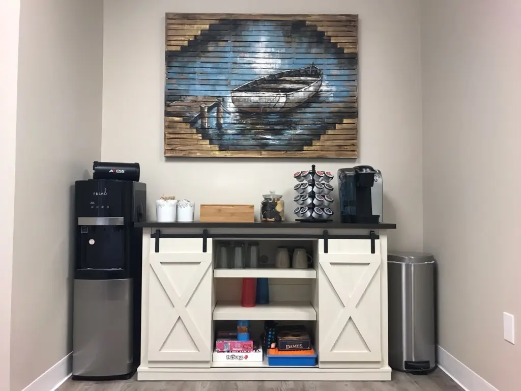 Each of our offices in NW Calgary include refreshment centres for clients to enjoy a tea,coffee, water or even a hot chocolate while waiting